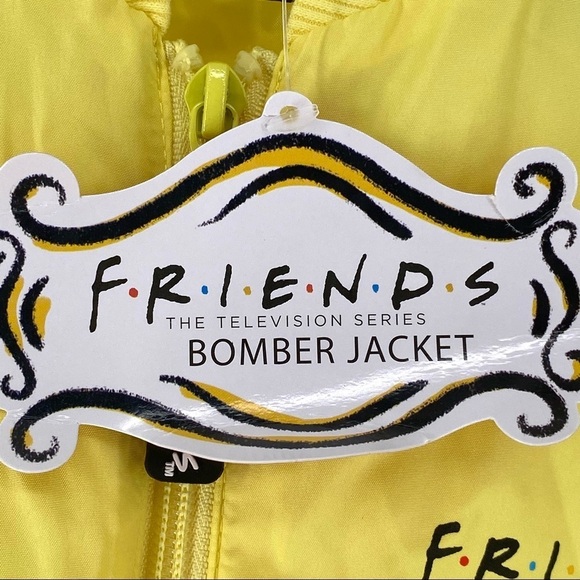 F.R.I.E.N.D.S Full Zip Bomber Jacket YELLOW - S - Picture 7 of 7
